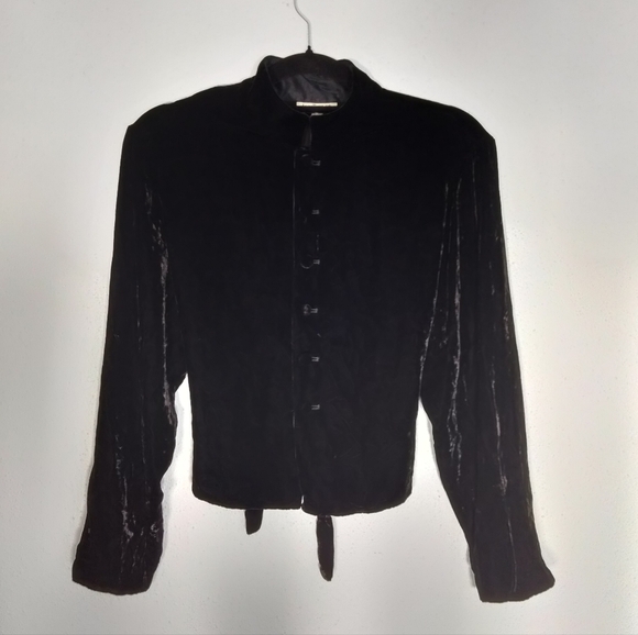 Witchy Vintage Ann Taylor Black Velvet Jacket - Picture 2 of 7